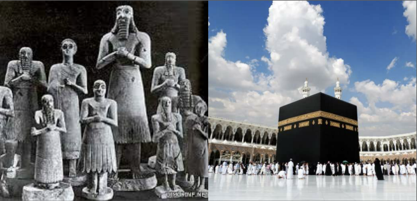 إستبدال الطواف حول الكعبة ببالطواف حول الأصنام .