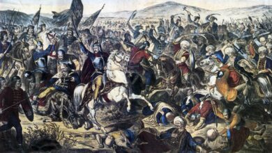 صورة توضح جيوش العثمانيين في معركة كوسوفو .
