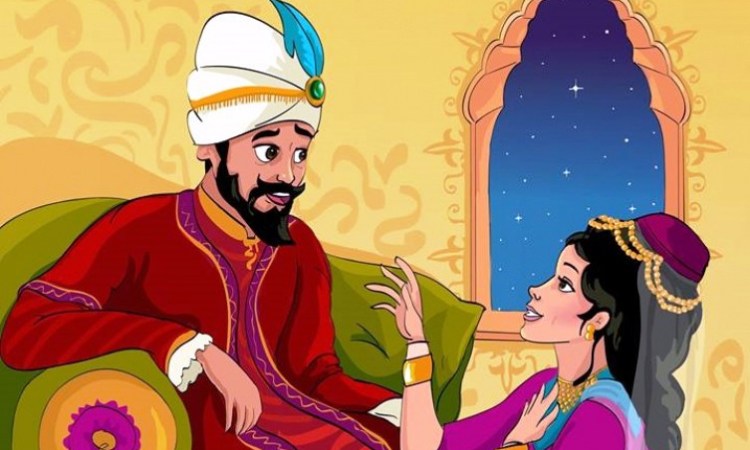 الملك يستمع لقصة
